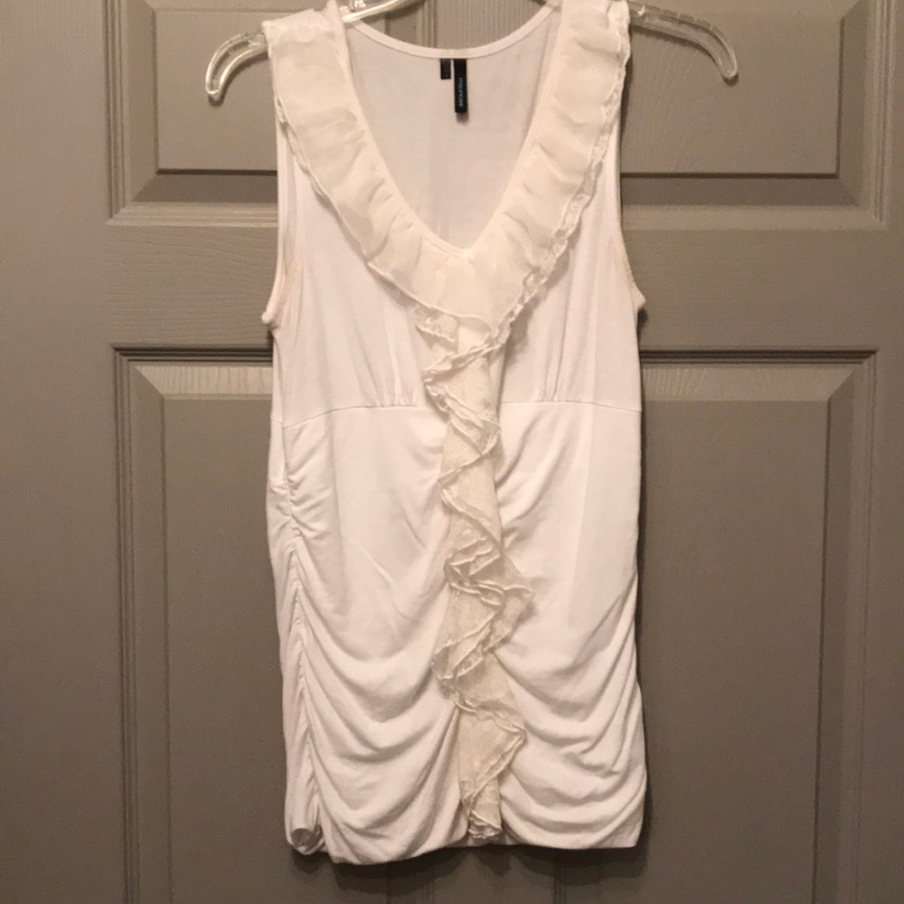 Maurices cream fitted sleeveless blouse